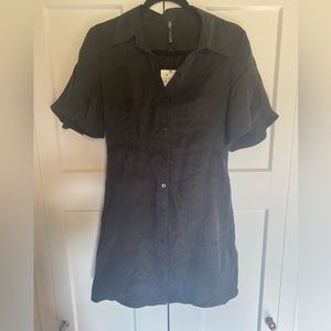 Black Silky Collared Zara Dress